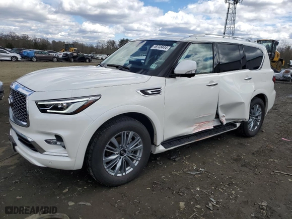 2022 Infiniti QX80 PREMIUM SELECT with VIN JN8AZ2AE4N9292372, listed as a Copart auction lot 49708444 with 35,900 mi miles and Salvage Title. Bid and sale history available at carsss.com. Image 1.