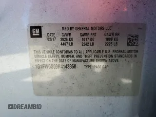 2017 Chevrolet Bolt EV LT with VIN 1G1FW6S09H4143860, listed as a Copart auction lot 61221355 with 115,274 mi miles and Non repairable. Bid and sale history available at DreamBid. Image 12.