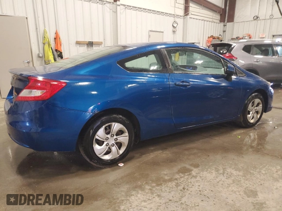 2013 Honda Civic Cpe LX with VIN 2HGFG3B56DH530265, listed as a Copart auction lot 46992175 with 107,178 mi miles and Salvage Title. Bid and sale history available at carsss.com. Image 3.