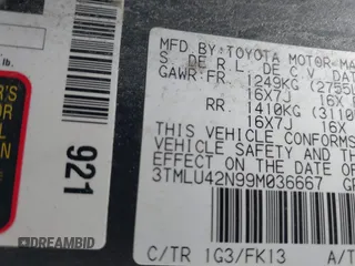 2009 Toyota Tacoma with VIN 3TMLU42N99M036667, listed as a IAAI auction lot 41856732 with 168,748 mi miles and . Bid and sale history available at DreamBid. Image 9.