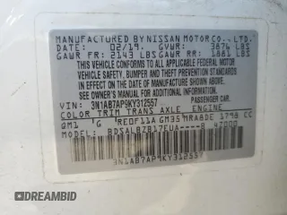 2019 Nissan Sentra S with VIN 3N1AB7AP9KY312557, listed as a Copart auction lot 67686094 with 141,698 mi miles and Salvage title. Bid and sale history available at DreamBid. Image 13.