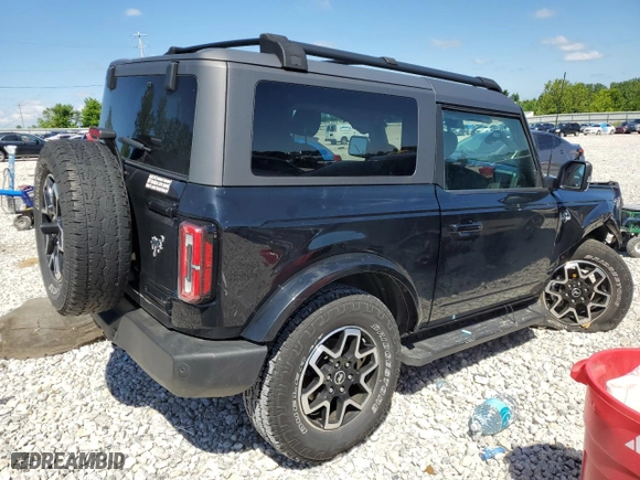 2021 Ford Bronco with VIN 1FMDE5APXMLA63439, listed as a Copart auction lot 58100614 with 42,973 mi miles and Salvage Title. Bid and sale history available at carsss.com. Image 3.