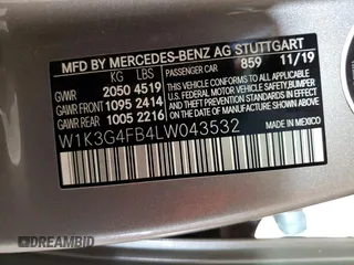 2020 Mercedes-Benz A 220 with VIN W1K3G4FB4LW043532, listed as a Copart auction lot 51285845 with 21,863 mi miles and Clean Title. Bid and sale history available at DreamBid. Image 12.