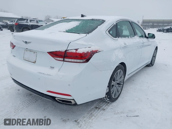 2018 Genesis G80 3.8L with VIN KMHGN4JE7JU253100, listed as a IAAI auction lot 41322591 with 76,266 mi miles. Bid and sale history available at carsss.com. Image 4.