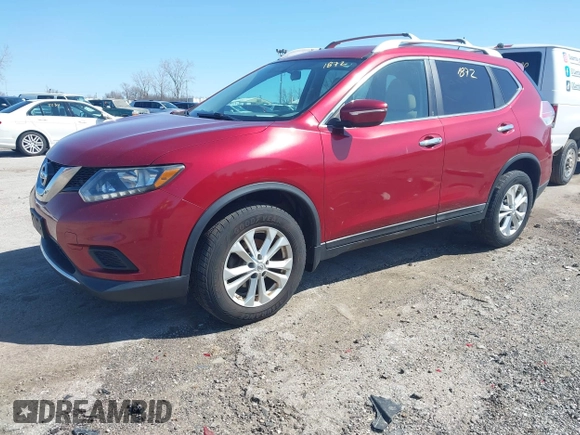 2014 Nissan Rogue SV with VIN 5N1AT2MV7EC829288, listed as a IAAI auction lot 41991872 with 266,094 mi miles. Bid and sale history available at carsss.com. Image 2.