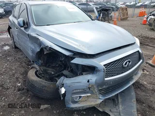 2015 Infiniti Q50 with VIN JN1BV7AR4FM406268, listed as a IAAI auction lot 41837888 with 211,965 mi miles. Bid and sale history available at carsss.com. Image 6.