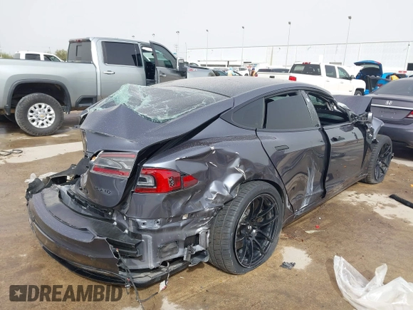 2021 Tesla Model S Plaid z VIN 5YJSA1E6XMF429436, wystawiony jako IAAI lot #41826114 z przebiegiem Nie podano mil oraz . Historia ofert i sprzedaży dostępna na DreamBid. Obrazek 4.