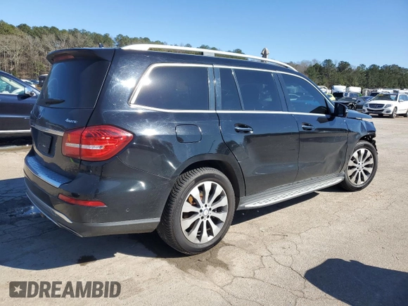 2017 Mercedes-Benz GLS 450 with VIN 4JGDF6EE3HA883469, listed as a Copart auction lot 46098445 with 136,804 mi miles and Salvage Title. Bid and sale history available at DreamBid. Image 3.