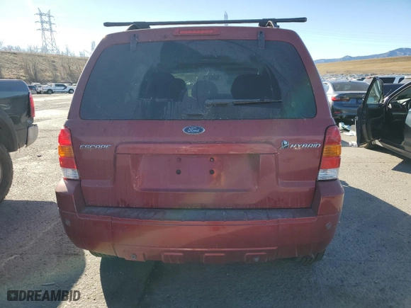 2007 Ford Escape Hybrid with VIN 1FMCU59H57KC06061, listed as a Copart auction lot 86210114 with 158,421 mi miles and Salvage Title. Bid and sale history available at carsss.com. Image 6.