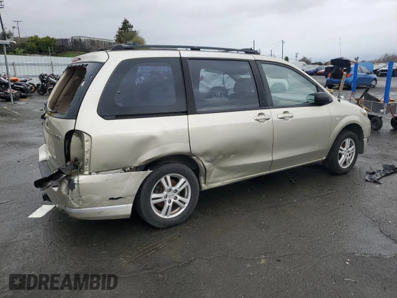 2005 Mazda MPV LX z VIN JM3LW28A950550462, wystawiony jako Copart lot #43802205 z przebiegiem 179 837 mil mil oraz Szkoda całkowita • Salvage title. Historia ofert i sprzedaży dostępna na DreamBid. Obrazek 3.