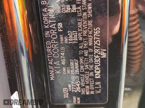 2024 Kia Sportage LX with VIN KNDPU3DF2R7257765, listed as a Copart auction lot 53635485 with 27,112 mi miles and Non Repairable. Bid and sale history available at DreamBid. Image 13.