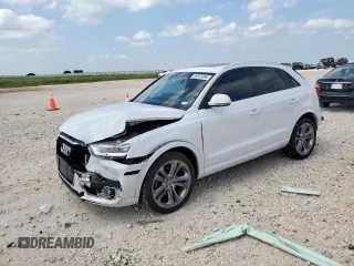 2015 Audi Q3 Premium Plus with VIN WA1BFCFS0FR006607, listed as a Copart auction lot 59533385 with 103,736 mi miles and Salvage title. Bid and sale history available at DreamBid. Image 1.