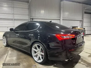 2014 Maserati Ghibli S Q4 with VIN ZAM57RTA9E1112724, listed as a Copart auction lot 53585485 with 45,525 mi miles and Salvage Title. Bid and sale history available at carsss.com. Image 3.