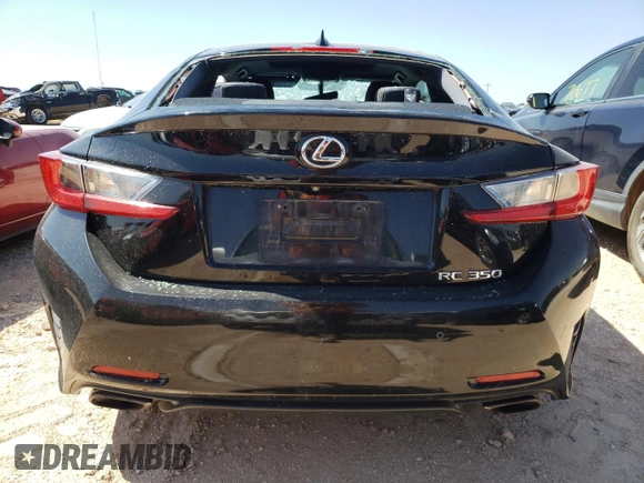 2015 Lexus RC 350 F Sport with VIN JTHHE5BC6F5001494, listed as a Copart auction lot 58900184 with 123,583 mi miles and Clean Title. Bid and sale history available at DreamBid. Image 6.