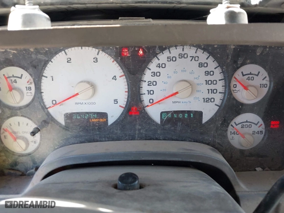 2003 Dodge Ram 2500 ST with VIN 3D7KA28673G732934, listed as a IAAI auction lot 41419224 with 364,274 mi miles. Bid and sale history available at carsss.com. Image 7.
