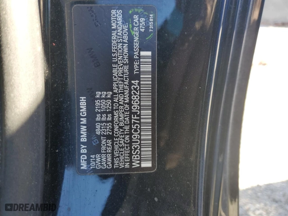 2015 BMW M4 with VIN WBS3U9C57FJ968234, listed as a Copart auction lot 84657814 with 116859 miles and Clean Title. Bid and sale history available at carsss.com. Image 12.