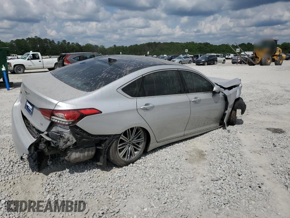 2018 Genesis G80 3.8L with VIN KMHGN4JE4JU281405, listed as a Copart auction lot 54934575 with 72,534 mi miles and Salvage title. Bid and sale history available at DreamBid. Image 3.