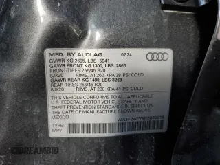 2024 Audi Q5 S line Prestige with VIN WA1F2AFY8R2069618, listed as a Copart auction lot 87875475 with 0 mi miles and Salvage Title. Bid and sale history available at carsss.com. Image 13.
