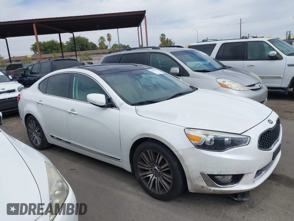 2016 Kia Cadenza Premium with VIN KNALN4D77G5218198, listed as a IAAI auction lot 40381356 with 77,116 mi miles. Bid and sale history available at carsss.com. Image 13.
