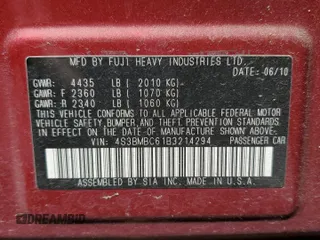 2011 Subaru Legacy Premium with VIN 4S3BMBC61B3214294, listed as a Copart auction lot 64795355 with 116,793 mi miles and Salvage title. Bid and sale history available at DreamBid. Image 12.