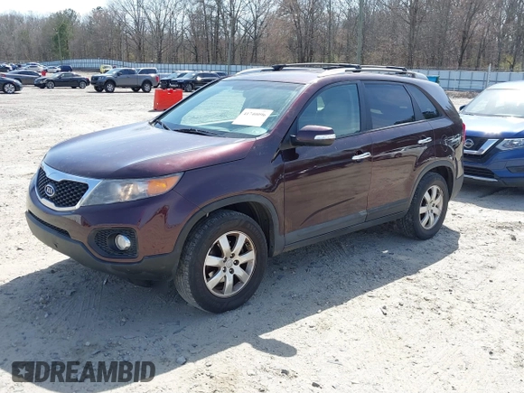 2012 Kia Sorento LX with VIN 5XYKT4A67CG225217, listed as a IAAI auction lot 41740096 with 112,195 mi miles. Bid and sale history available at carsss.com. Image 2.