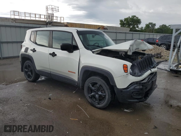 2017 Jeep Renegade Sport with VIN ZACCJBAB3HPE58322, listed as a Copart auction lot 59381615 with 140,437 mi miles and Salvage title. Bid and sale history available at DreamBid. Image 4.
