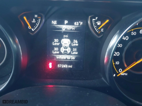 2020 Jeep Wrangler Unlimited Sport Altitude with VIN 1C4HJXDGXLW329841, listed as a IAAI auction lot 41060142 with 57,243 mi miles. Bid and sale history available at carsss.com. Image 7.
