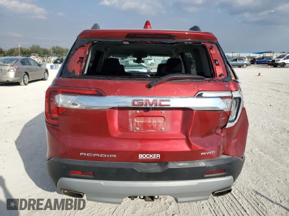 2021 GMC Acadia SLE with VIN 1GKKNRLS4MZ185512, listed as a Copart auction lot 44438985 with 39,688 mi miles and Salvage Title. Bid and sale history available at carsss.com. Image 6.