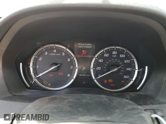2015 Acura MDX Technology with VIN 5FRYD4H4XFB004541, listed as a Copart auction lot 74506124 with 106,304 mi miles and Salvage title. Bid and sale history available at DreamBid. Image 9.