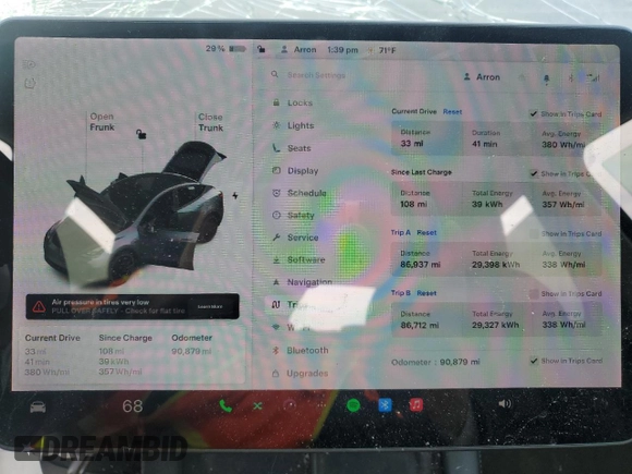 2021 Tesla Model Y Performance with VIN 5YJYGDEF2MF262273, listed as a Copart auction lot 50569245 with 90,879 mi miles and Salvage Title. Bid and sale history available at DreamBid. Image 9.