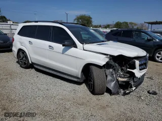 2017 Mercedes-Benz GLS with VIN 4JGDF7DE1HA873126, listed as a Copart auction lot 50594275 with 77,275 mi miles and Salvage Title. Bid and sale history available at carsss.com. Image 4.