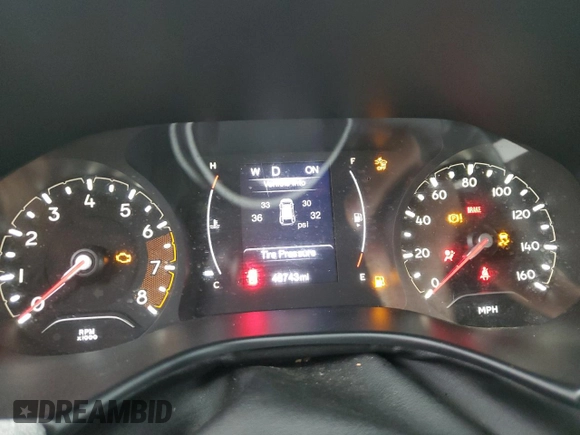 2022 Jeep Compass Latitude with VIN 3C4NJCBB7NT119404, listed as a Copart auction lot 64697404 with 48,743 mi miles and Salvage Title. Bid and sale history available at DreamBid. Image 9.