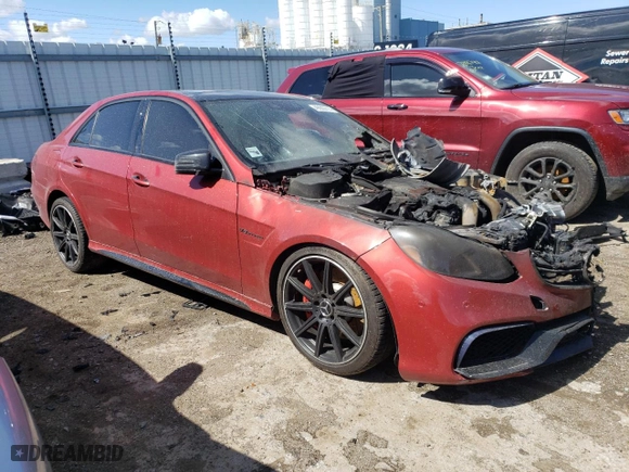 2016 Mercedes-Benz E-Class AMG E 63 S with VIN WDDHF7GB0GB216405, listed as a Copart auction lot 49683714 with 0 mi miles and Salvage Title. Bid and sale history available at carsss.com. Image 4.