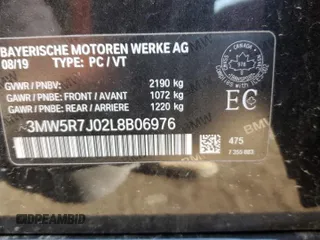 2020 BMW 3 Series 330i xDrive with VIN 3MW5R7J02L8B06976, listed as a Copart auction lot 46354815 with 78,329 mi miles and Salvage Title. Bid and sale history available at DreamBid. Image 12.