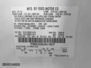 2016 Ford Flex SEL with VIN 2FMGK5C86GBA14819, listed as a IAAI auction lot 41896734 with 120,047 mi miles. Bid and sale history available at carsss.com. Image 9.