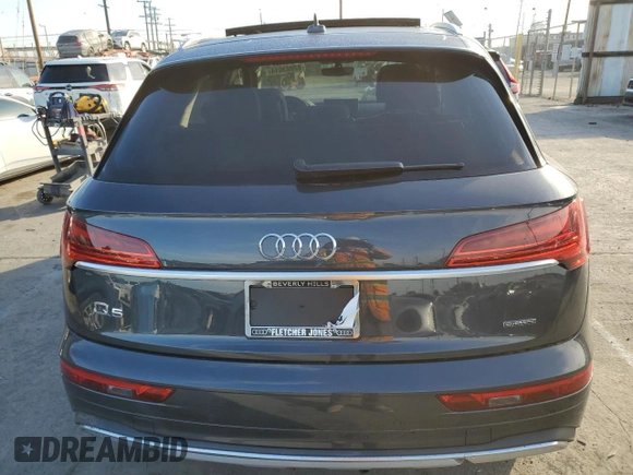 2023 Audi Q5 Premium with VIN WA1ABAFYXP2032836, listed as a Copart auction lot 46546055 with 0 mi miles and Clean Title. Bid and sale history available at carsss.com. Image 6.
