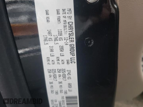 2015 Dodge Grand Caravan SXT with VIN 2C4RDGCG2FR648841, listed as a Copart auction lot 51134455 with 121,570 mi miles and Salvage Title. Bid and sale history available at DreamBid. Image 13.