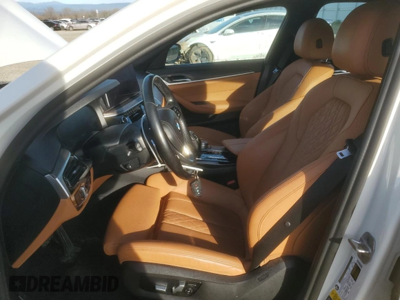 2021 BMW 5 Series 530i xDrive with VIN WBA13BJ09MWW90983, listed as a Copart auction lot 46857235 with 34,831 mi miles and Salvage Title. Bid and sale history available at carsss.com. Image 7.