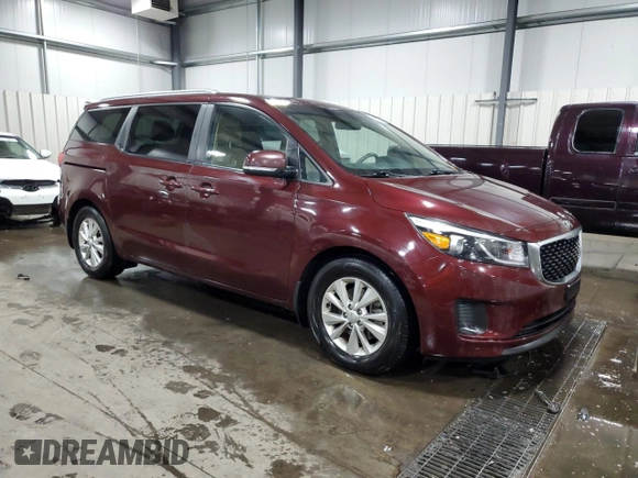 2016 Kia Sedona LX with VIN KNDMB5C17G6112900, listed as a Copart auction lot 66140554 with 208,132 mi miles and Salvage Title. Bid and sale history available at carsss.com. Image 4.