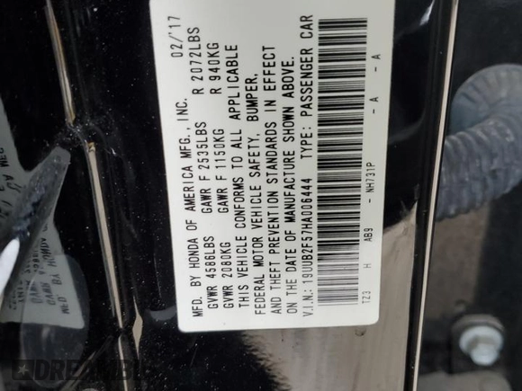 2017 Acura TLX V6 w/Technology Pkg with VIN 19UUB2F57HA006444, listed as a Copart auction lot 42052155 with 146,212 mi miles and Salvage Title. Bid and sale history available at carsss.com. Image 14.