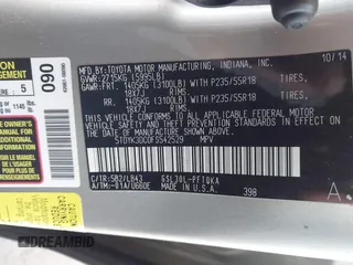 2015 Toyota Sienna XLE с VIN 5TDYK3DC0FS542529, выставлен на аукционе IAAI как лот 42359363 с пробегом 91 928 миль миль и . История ставок и продаж доступна на DreamBid. Изображение 9.