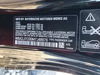 2021 BMW 2 Series M240i xDrive with VIN WBA2J7C00M7J48976, listed as a Copart auction lot 43737345 with 17,573 mi miles and Salvage Title. Bid and sale history available at carsss.com. Image 13.