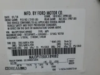 2018 Ford EcoSport SE z VIN MAJ3P1TE0JC189082, wystawiony jako Copart lot #49807575 z przebiegiem 79 865 mil mil oraz Szkoda całkowita • Salvage title. Historia ofert i sprzedaży dostępna na DreamBid. Obrazek 15.