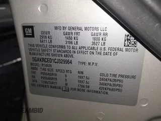 2012 Buick Enclave Leather with VIN 5GAKRCED1CJ329964, listed as a IAAI auction lot 41955422 with 85,356 mi miles. Bid and sale history available at carsss.com. Image 9.