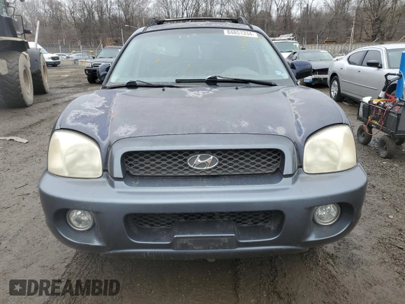2004 Hyundai Santa Fe GLS with VIN KM8SC13E74U842843, listed as a Copart auction lot 84851334 with 0 mi miles and Salvage Title. Bid and sale history available at carsss.com. Image 5.
