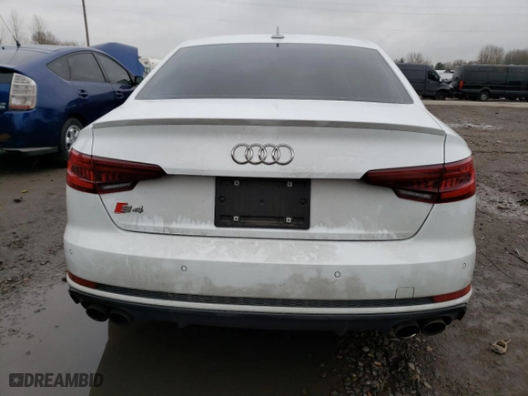 2019 Audi S4 Premium Plus with VIN WAUB4AF46KA078743, listed as a Copart auction lot 38001543 with 58,087 mi miles. Bid and sale history available at carsss.com. Image 6.