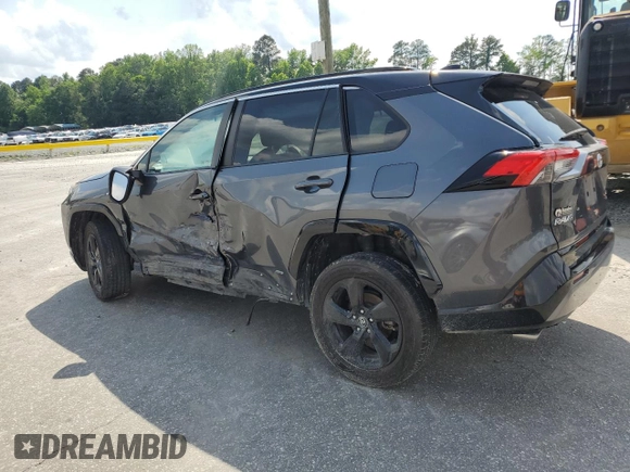 2021 Toyota RAV4 Hybrid XSE with VIN 2T3E6RFV8MW005489, listed as a Copart auction lot 56984825 with 92,632 mi miles and Salvage title. Bid and sale history available at DreamBid. Image 2.