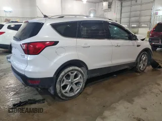 2019 Ford Escape Titanium with VIN 1FMCU9J97KUC37529, listed as a Copart auction lot 42243404 with 37,677 mi miles and Salvage Title. Bid and sale history available at carsss.com. Image 3.