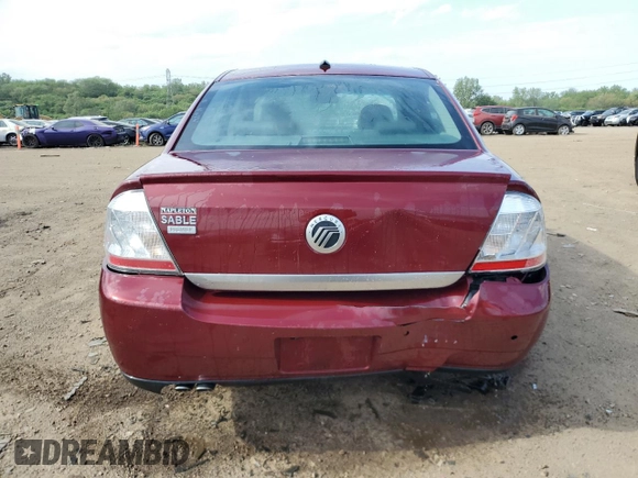 2008 Mercury Sable Premier with VIN 1MEHM42W68G612625, listed as a Copart auction lot 57071955 with Not provided miles and Salvage title. Bid and sale history available at DreamBid. Image 6.