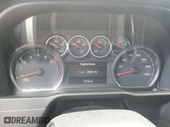 2021 Chevrolet Silverado 1500 LT Trail Boss with VIN 3GCPYFEDXMG455395, listed as a Copart auction lot 56769815 with 31,123 mi miles and Salvage Title. Bid and sale history available at DreamBid. Image 9.